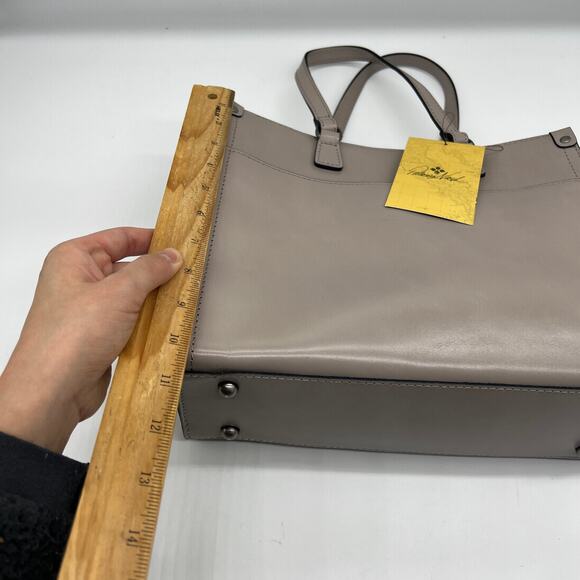 Patricia Nash Leather Ava Medium Tote with	Crossbody Strap Stone Woven - Picture 8 of 16